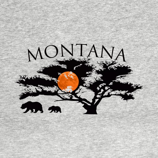 Montana Tree and Grizzlies by Whisperingpeaks